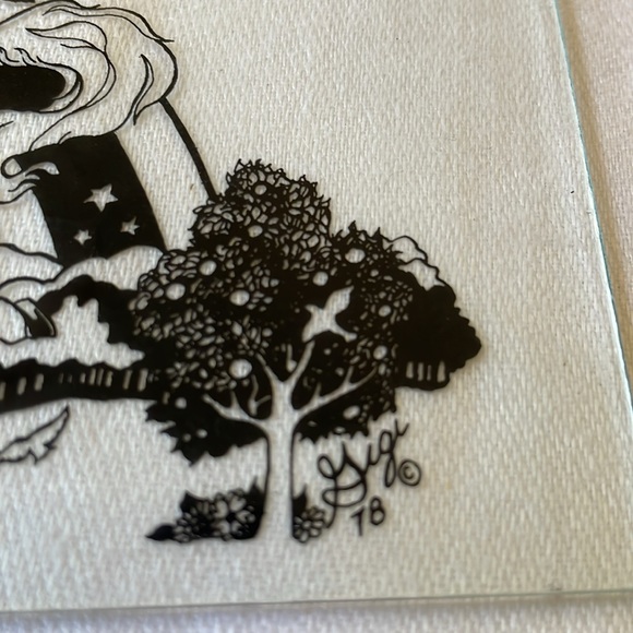 Fantasy whimsical style stained glass display part window panel 6” x 4” Gigi 78 - Picture 3 of 6